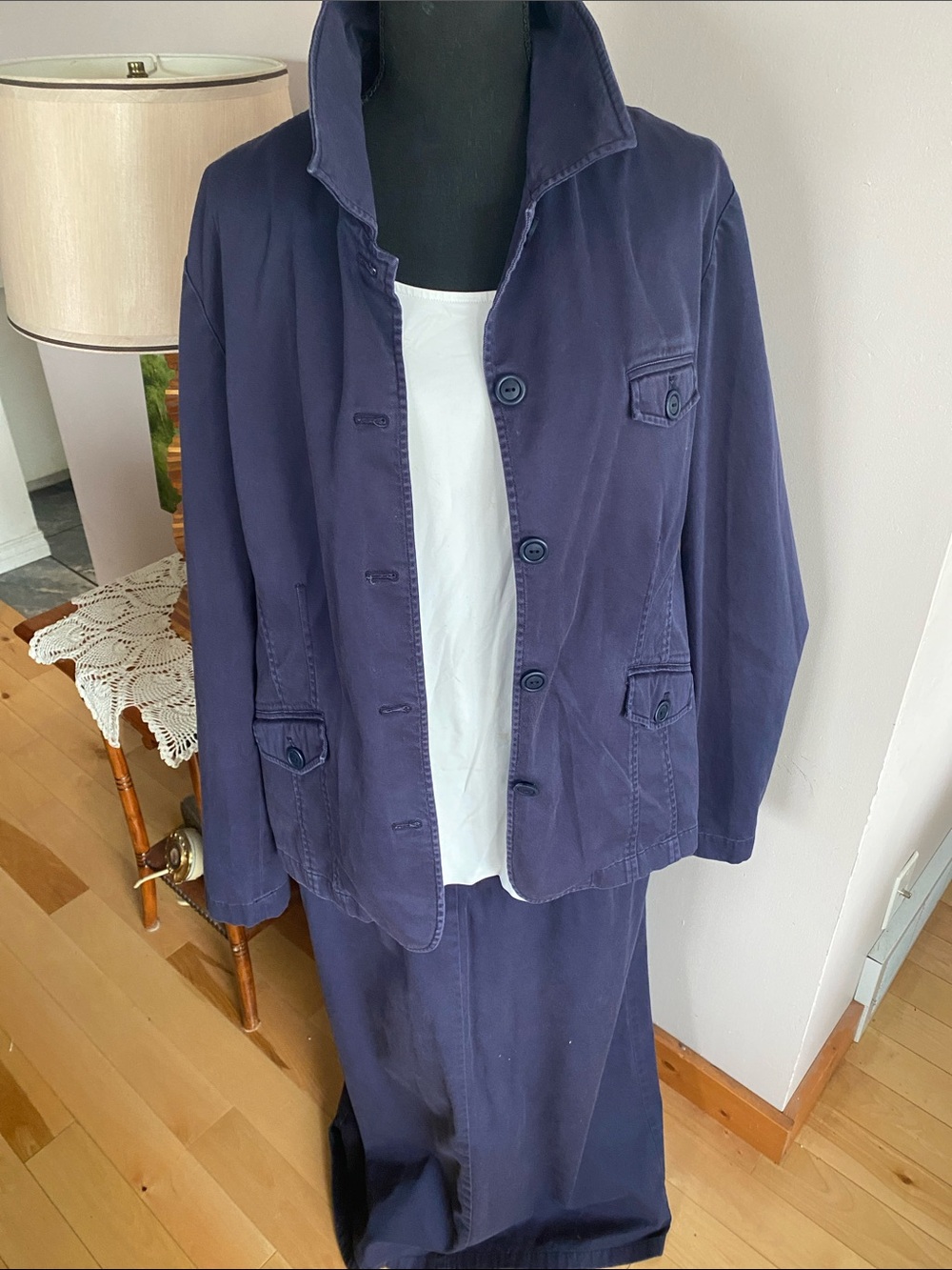 Classic Navy Women's Jacket & Skirt Set from Tall Girl